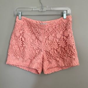 Dalia Pink Crochet Lace Shorts